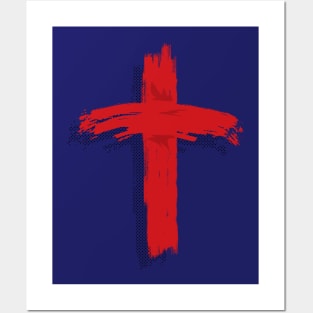 Christian Brushed Cross Posters and Art